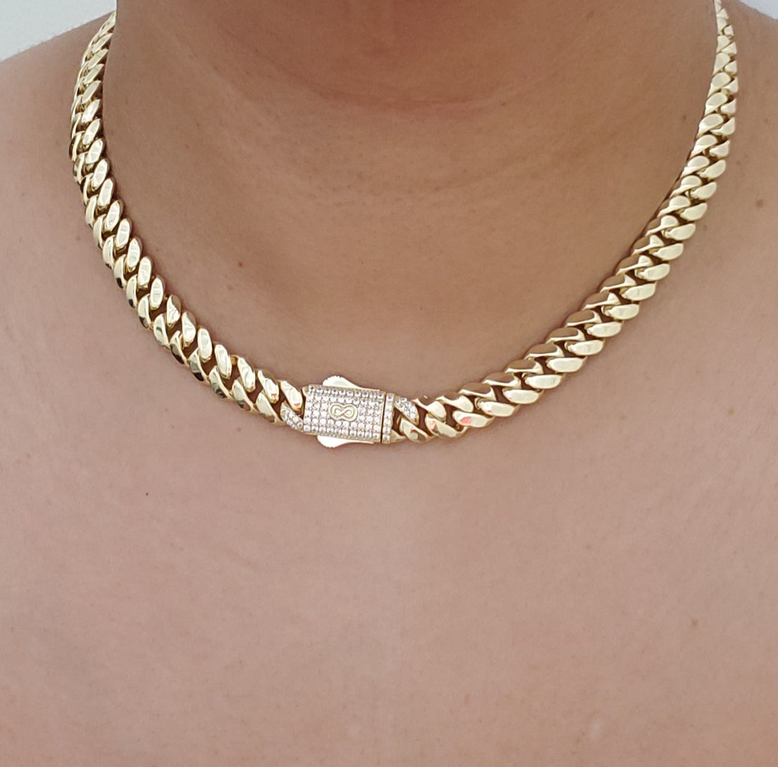 14K Gold Plated Cuban Monaco Choker Chain Neclace